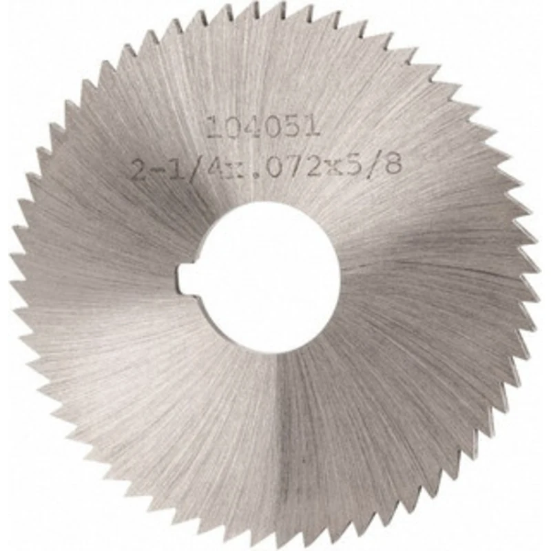 Made in USA 2-1/4 x 0.072, 5/8 Arbor, 60-Tooth High Speed Steel Slitting & Slotting Saw Uncoated, RH Cut, Straight Te...